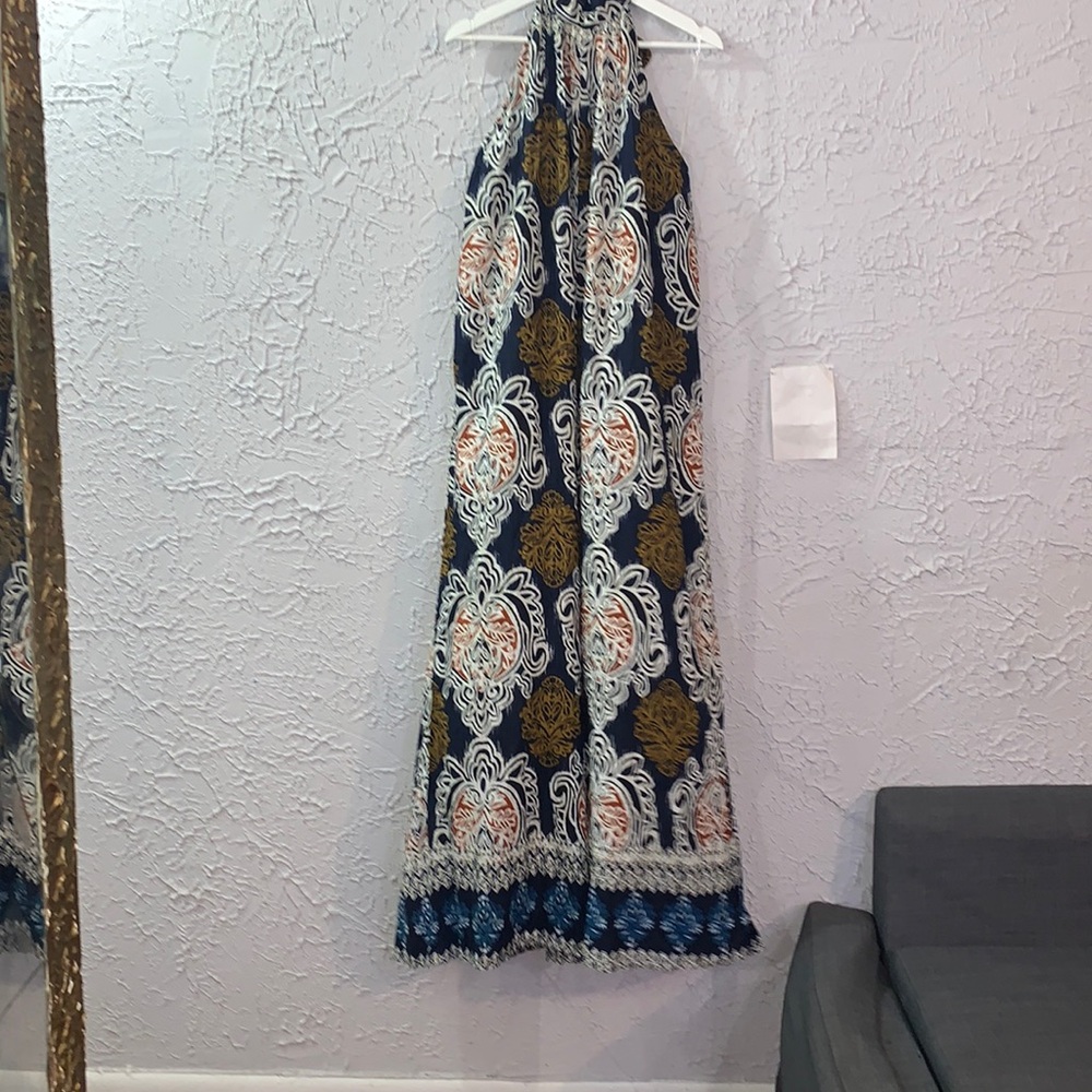 Ashley Stewart NEW Halter Jumpsuit 18/20 Peacock Wide Leg Palazzo Romantic Party - Picture 3 of 15